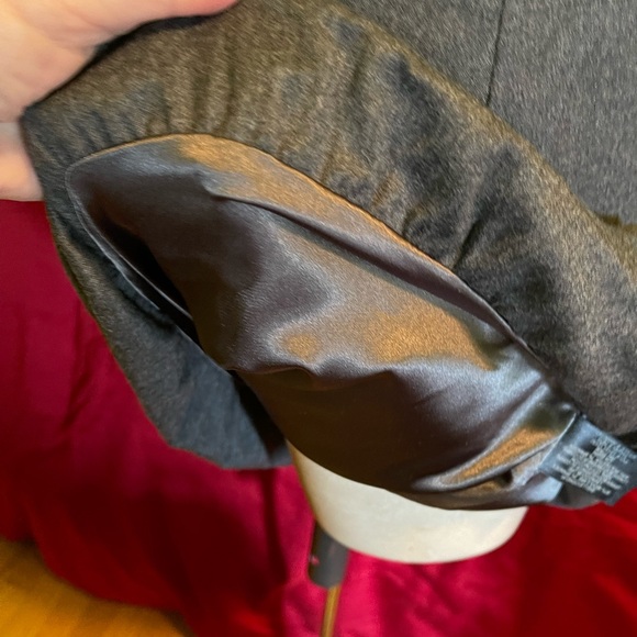 Club Monaco strapless lined grey wool dress Size 6  with side slit pockets - Picture 4 of 9